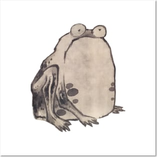 Japanese Woodblock Frog by Ito Jakuchu Posters and Art